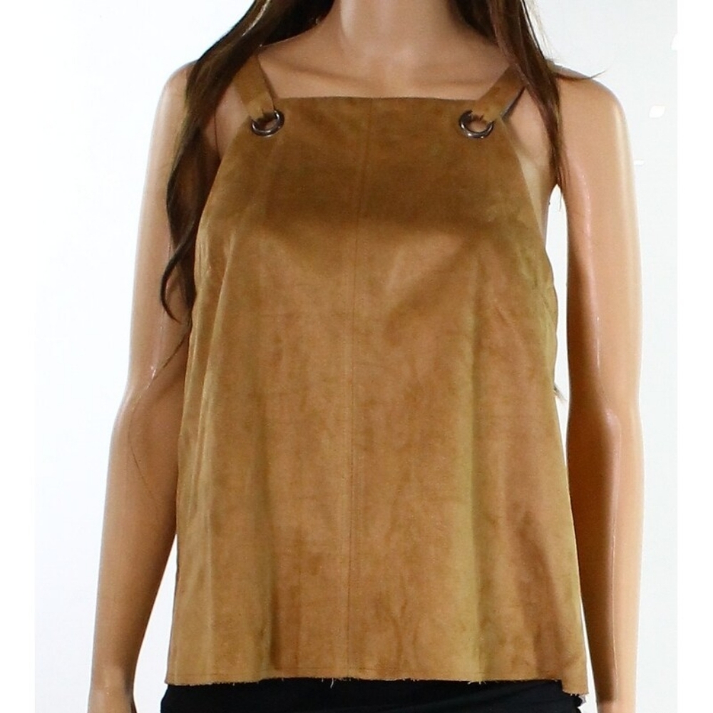 🎽TOPSHOP Camel Suede Strap Tank Top